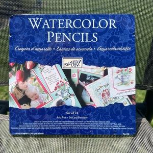 STAMPIN’ UP Watercolor Pencils! Only the yellow pencil has been slightly used.